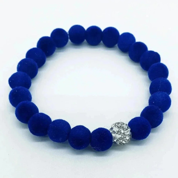 Handcrafted Velvet Bead Bracelet - Picture 1 of 2